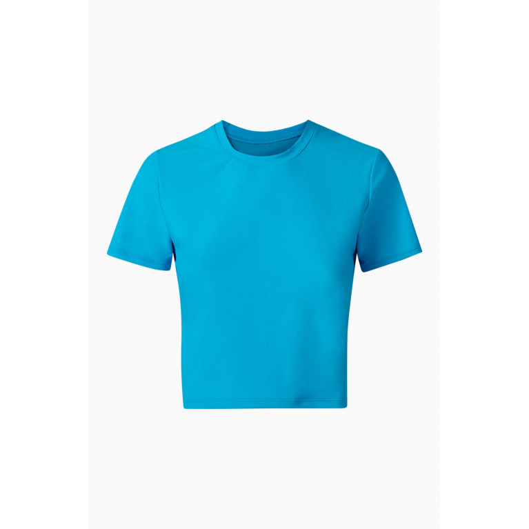 Good American - Swim Crop T-shirt Blue