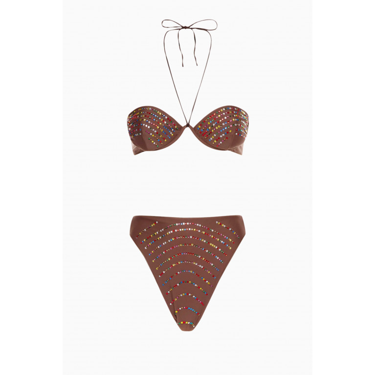 Oséree - Gem Balconette Bikini Set in Rhinestones