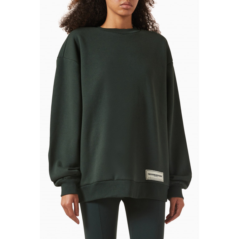 The Giving Movement - Oversized Sweatshirt in Organic-cotton Green