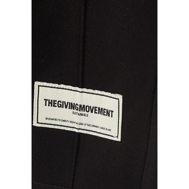 The Giving Movement - Tapered Sweatpants in Organic Fleece Black
