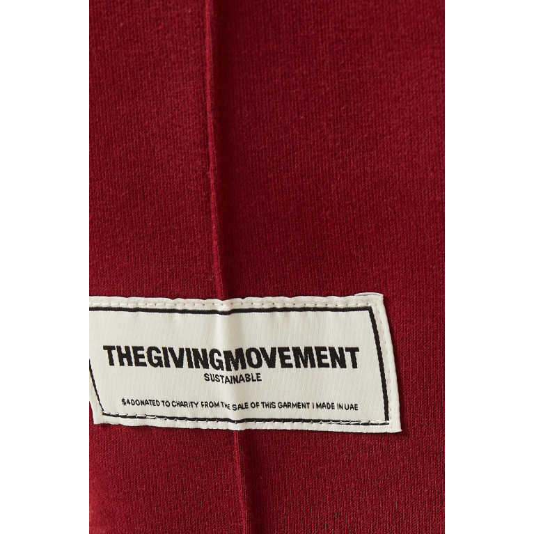 The Giving Movement - Tapered Sweatpants in Organic Fleece Burgundy