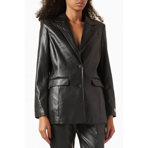 The Giving Movement - Pleather Blazer in PLEATHER© Black