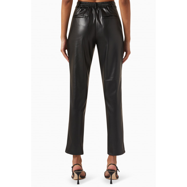 The Giving Movement - Pleather Skinny Fit Split Popper Pants in PLEATHER© Black