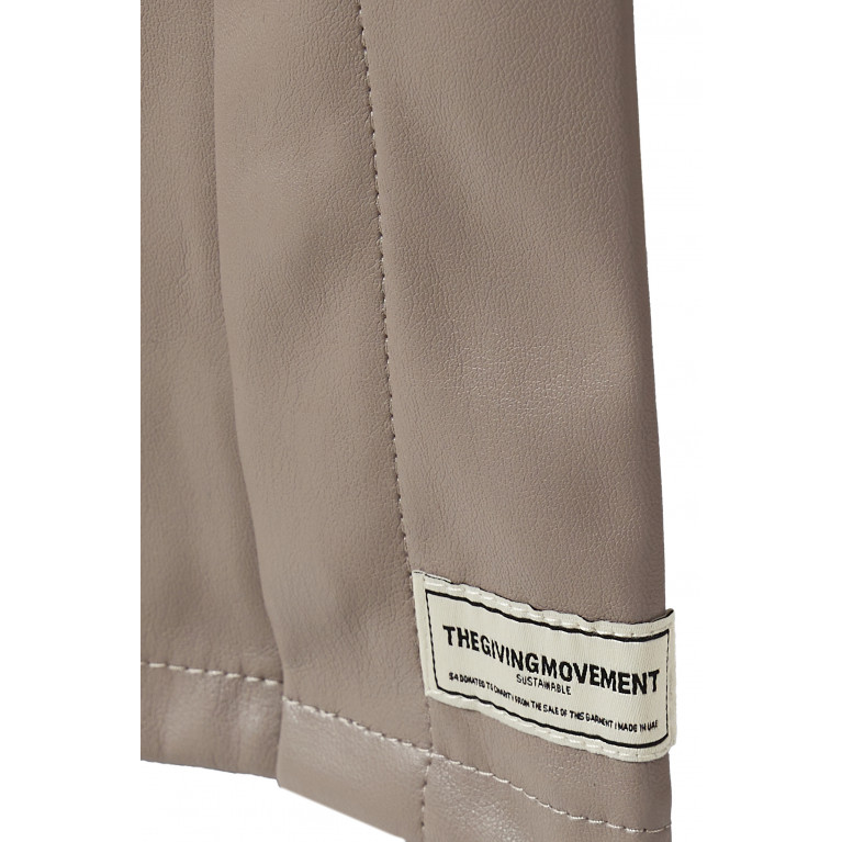 The Giving Movement - Skinny-it Popper Pants in PLEATHER© Brown