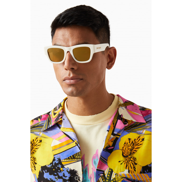 Palm Angels - Volcan Sunglasses in Acetate White