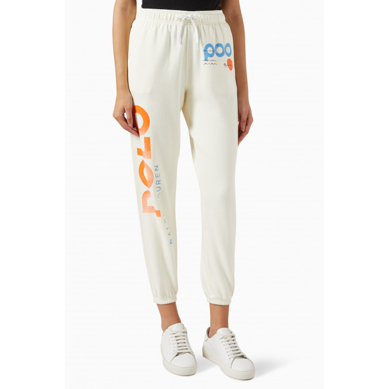 Polo Ralph Lauren - Logo & Wave Graphic-print Sweatpants in Cotton-blend Fleece