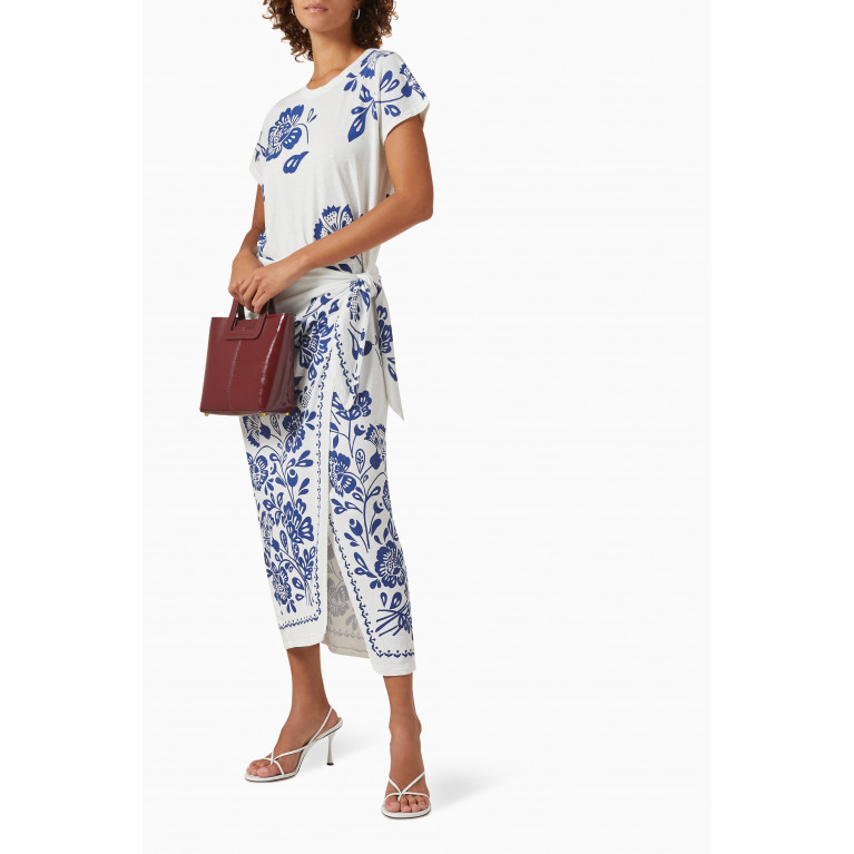 Polo Ralph Lauren - Floral Print Maxi T-shirt Dress in Cotton & Linen Blend