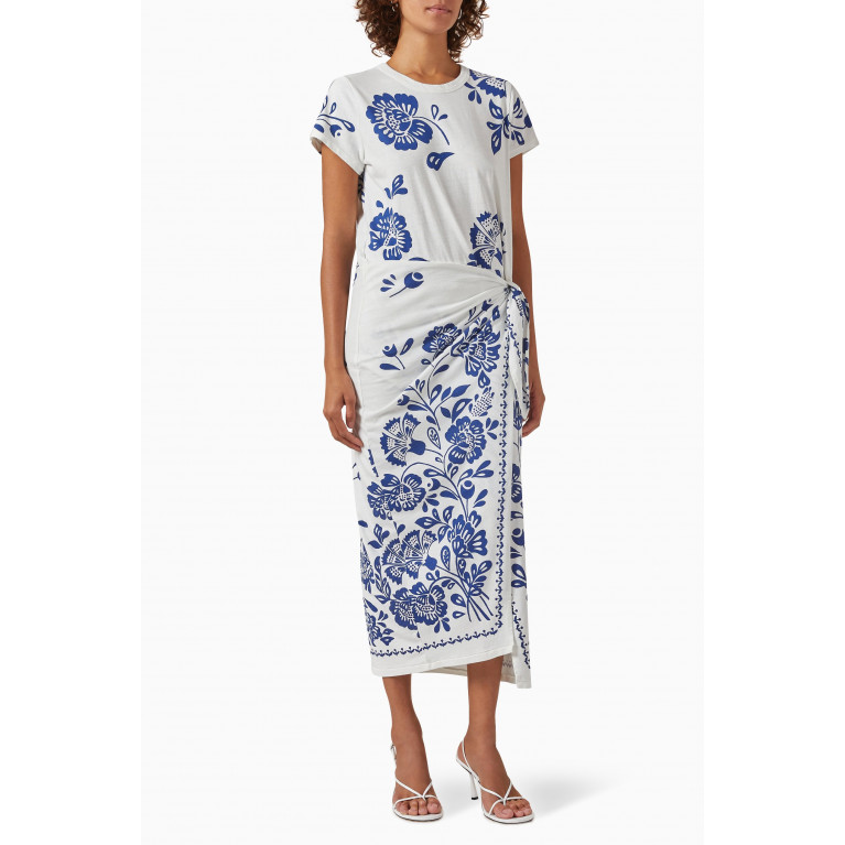 Polo Ralph Lauren - Floral Print Maxi T-shirt Dress in Cotton & Linen Blend