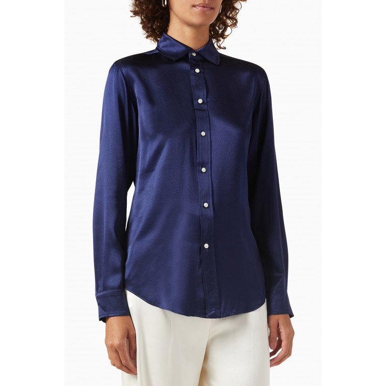 Polo Ralph Lauren - Spread Collar Shirt in Mulberry Silk Blue