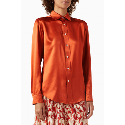 Polo Ralph Lauren - Spread Collar Shirt in Mulberry Silk Orange