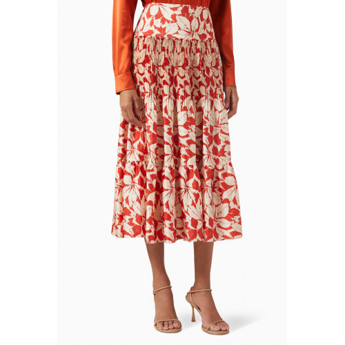 Polo Ralph Lauren - Pleated Mockneck Midi Dress in Mulberry Silk
