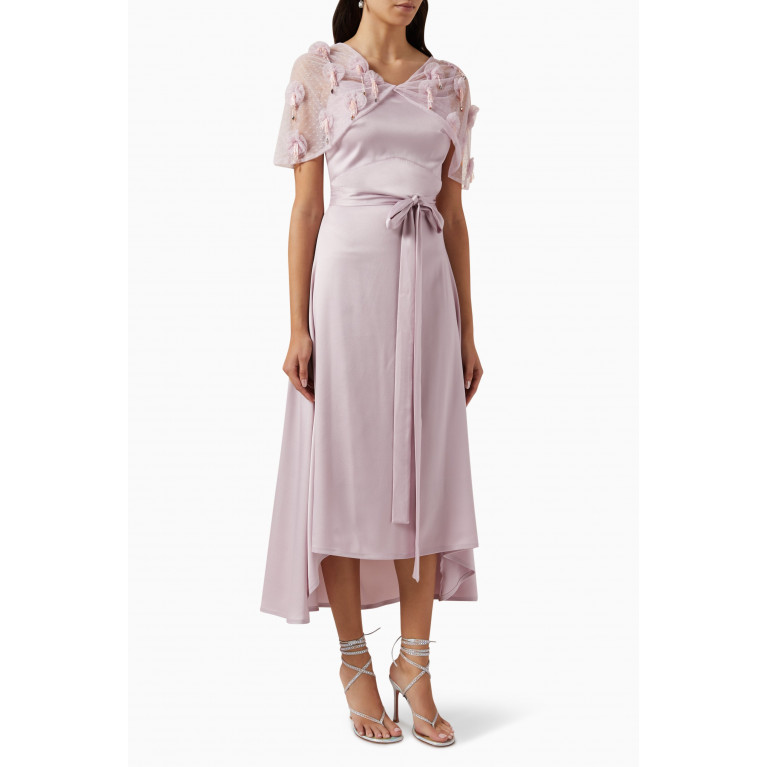 NASS - Midi Dress in Satin & Tulle Pink