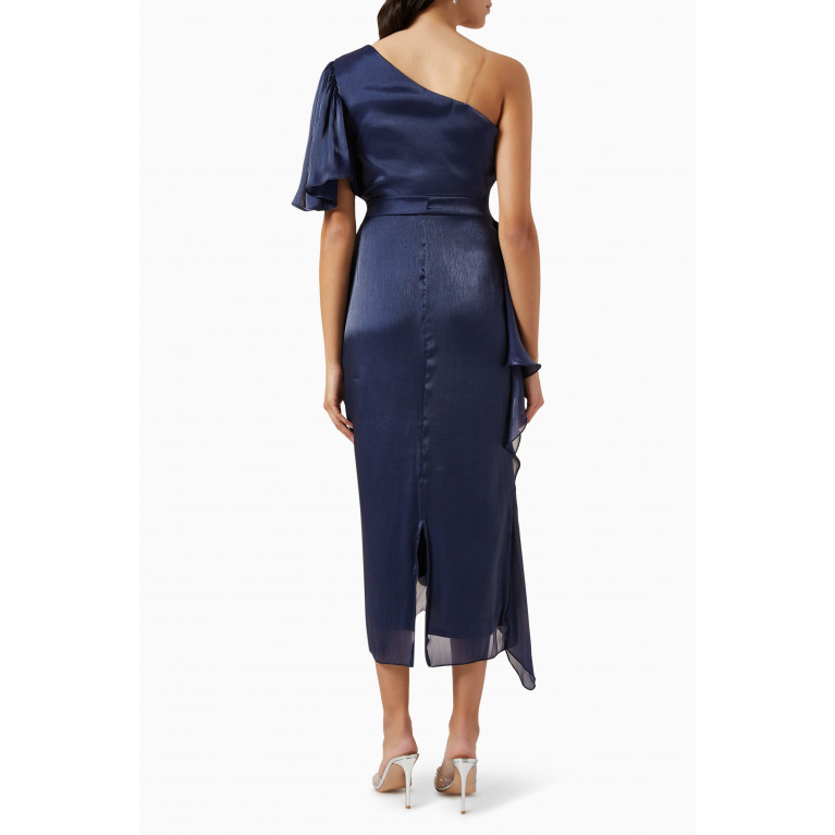NASS - One Shoulder Dress in Chiffon Blue