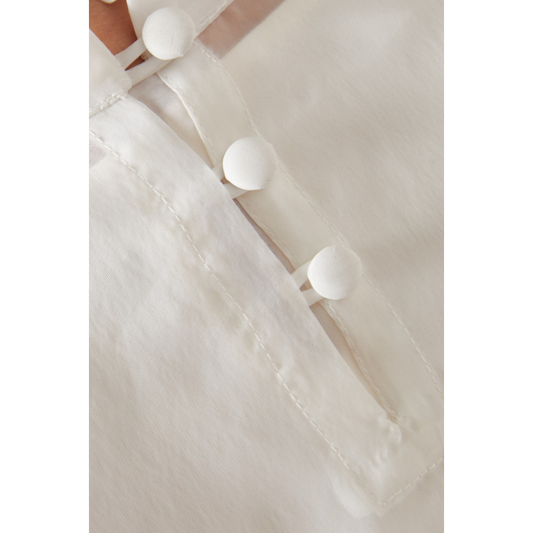 Roua AlMawally - Cape Dress in Satin & Organza White