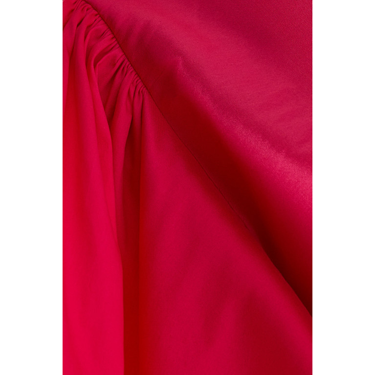 Roua AlMawally - Oversized Sleeves Dress in taffeta Pink