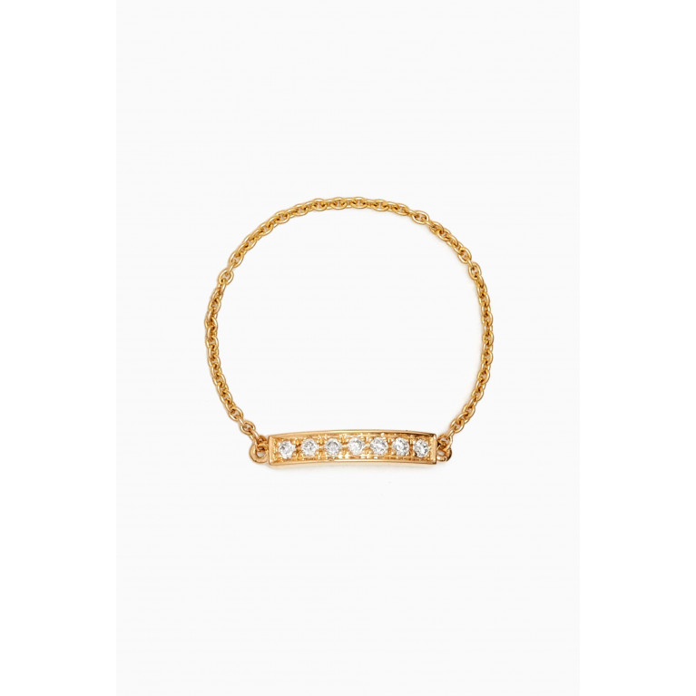 Djula - Bar Chain Diamond Ring in 18kt Gold Yellow