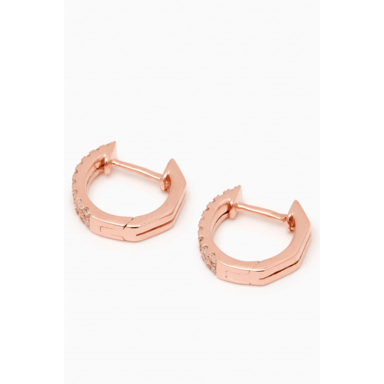 Djula - Diamond Hoop Earrings in 18kt Rose Gold Rose Gold