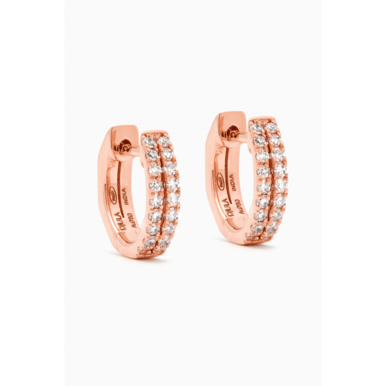 Djula - Diamond Hoop Earrings in 18kt Rose Gold Rose Gold
