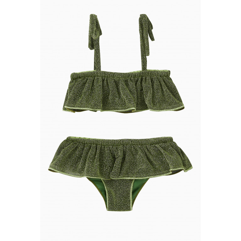Oséree - Metallic Two-piece Bikini in Polyamide-blend Green