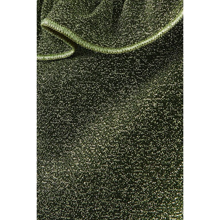 Oséree - Metallic Ruffled One-piece Swimsuit in Polyamide-blend Green