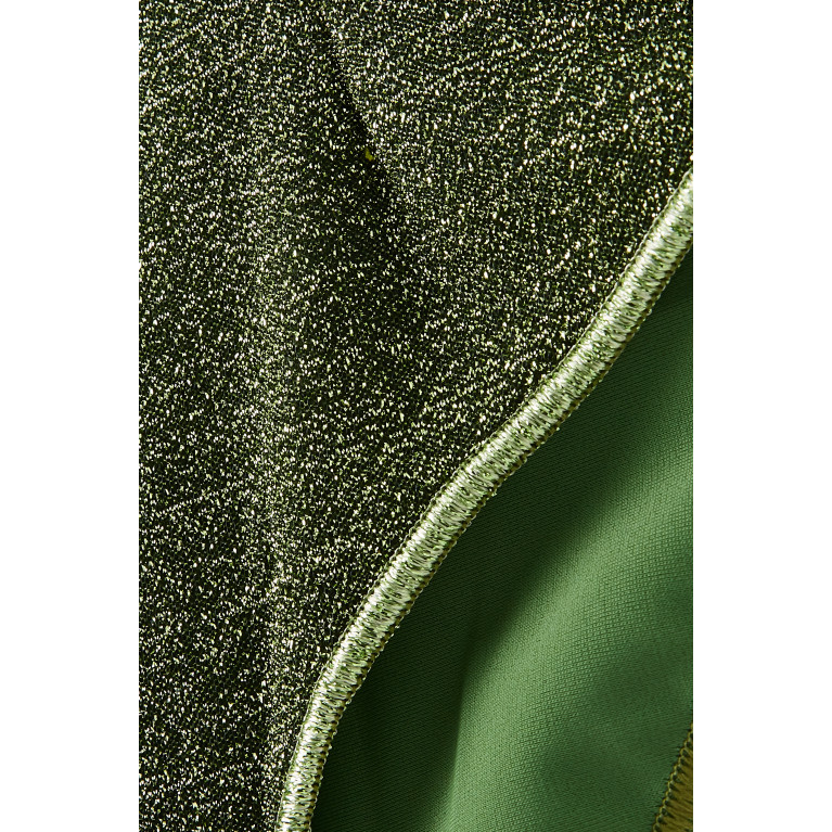 Oséree - Metallic Ruffled One-piece Swimsuit in Polyamide-blend Green