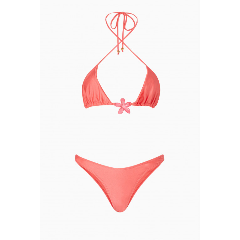 Leslie Amon - Aloha Bikini Set in Stretch Nylon Pink