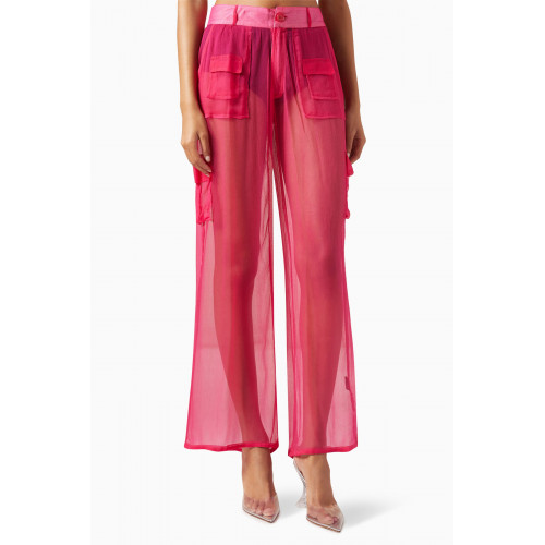 Leslie Amon - Cargo Pants in Mesh Pink