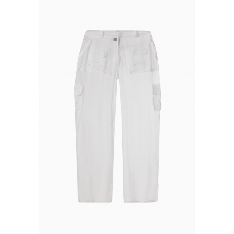Leslie Amon - Cargo Pants in Mesh White