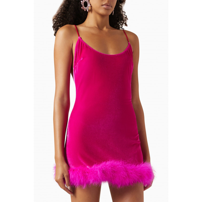 Leslie Amon - Laurie Mini Dress in Velvet Pink