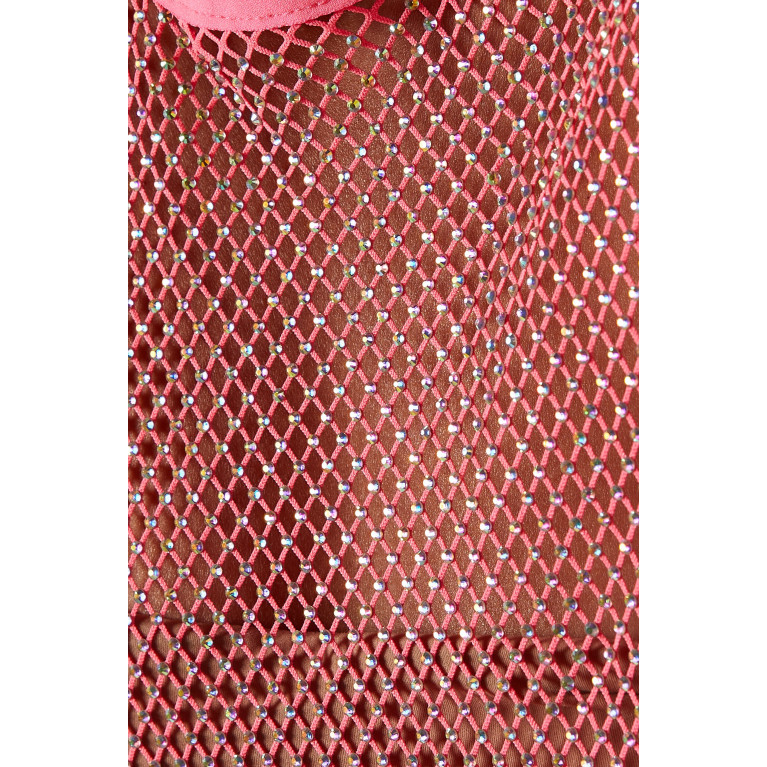 Leslie Amon - Maxi Dress in Rhinestones Pink
