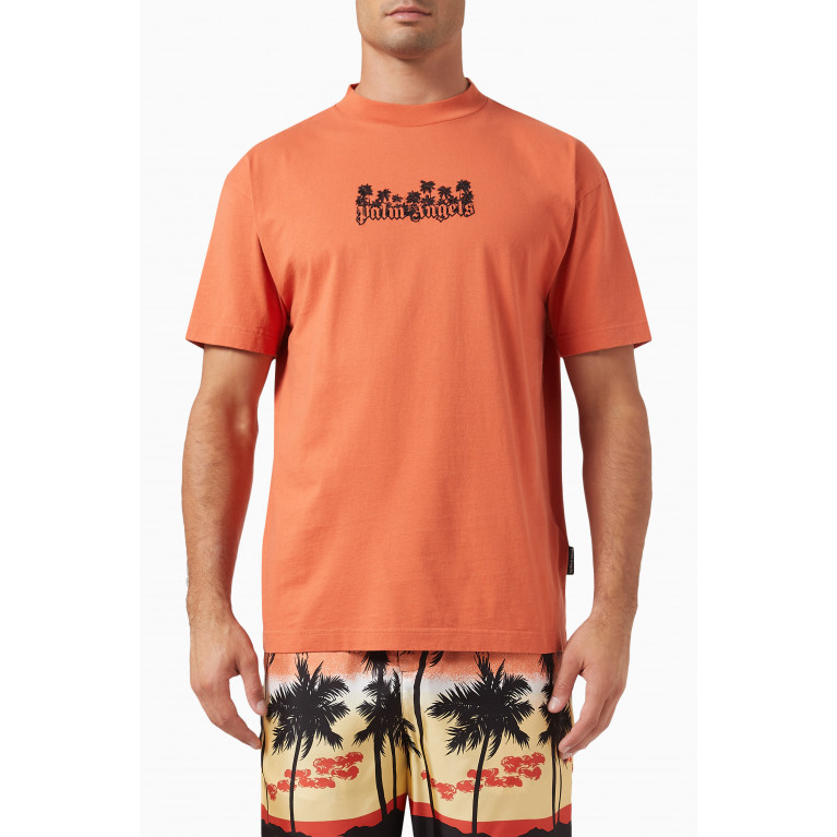 Palm Angels - Graphic Logo T-shirt in Cotton Orange