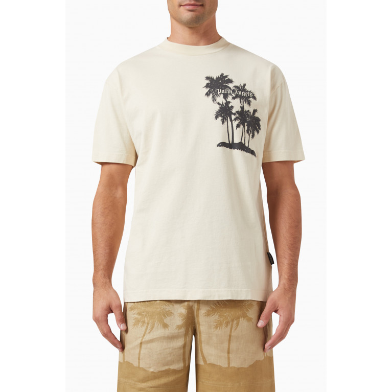 Palm Angels - Palms Logo T-shirt in Cotton Neutral