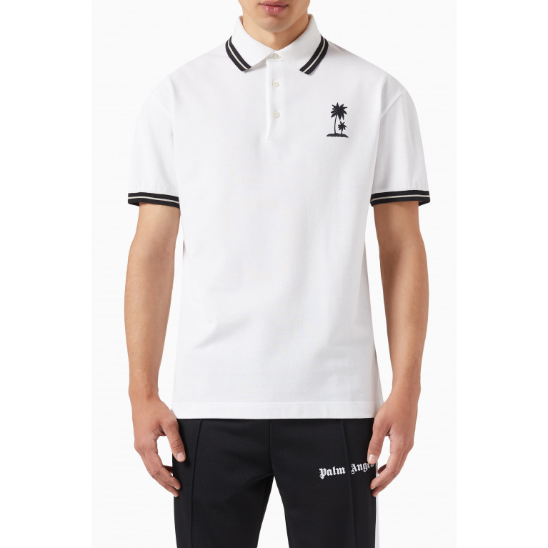 Palm Angels - Palm Polo Shirt in Cotton White