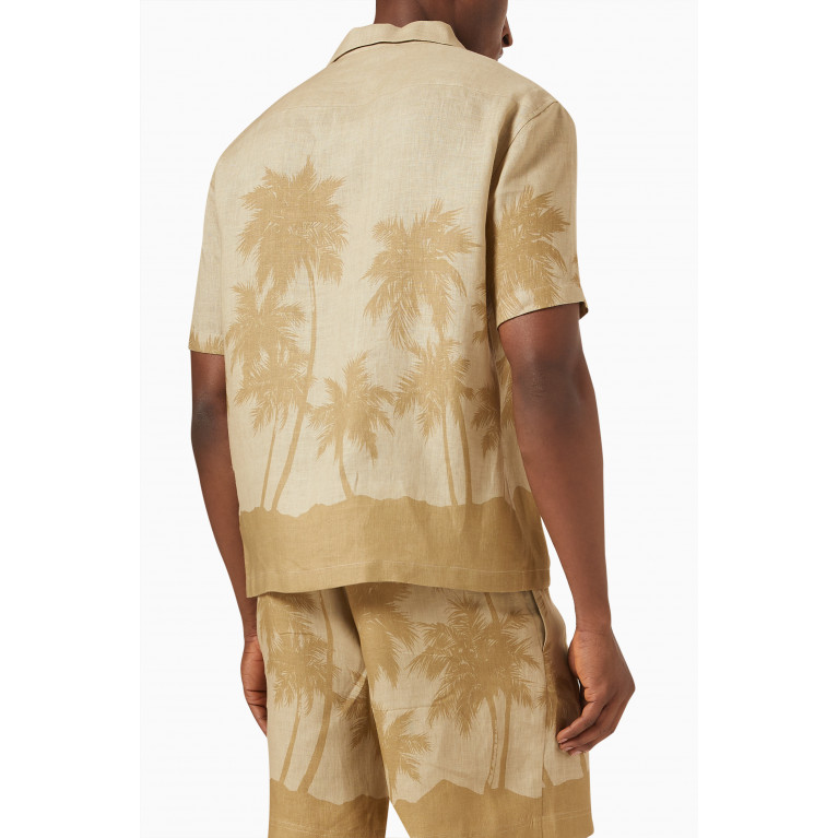 Palm Angels - All-over Palms Bowling Shirt in Cotton