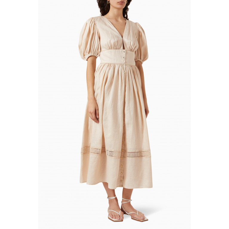 Keepsake The Label - Carrie Midi Dress in Linen