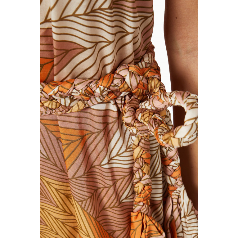 Dahlia Bianca - Helen Printed One-shoulder Maxi Dress in Viscose