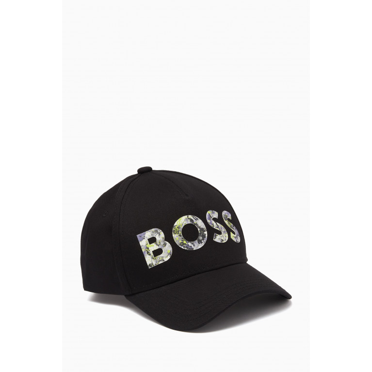 Boss - Paint Logo Print Baseball Cap in Cotton