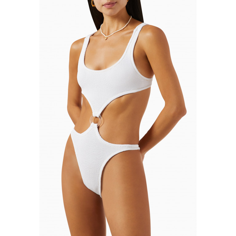Reina Olga - Augusta Scrunch One-Piece Swimsuit White
