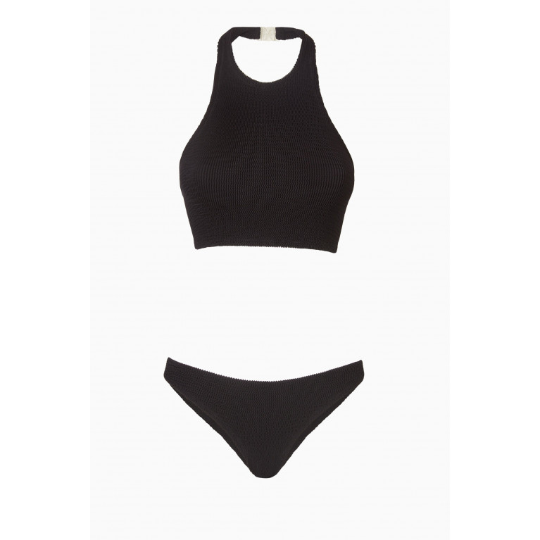 Reina Olga - Longboarder Scrunch Bikini Set Black
