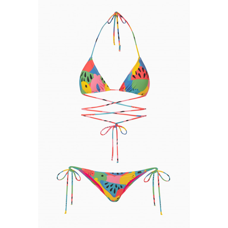 Reina Olga - Miami Printed String Bikini Set in Econyl