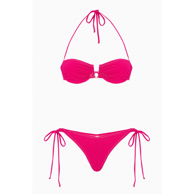 Reina Olga - Penny Bikini Set in Stretch-terry Pink