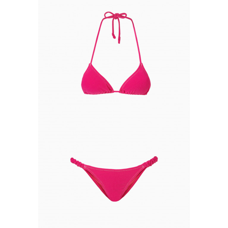 Reina Olga - Scrunchie Bikini Set in Stretch-terry Pink
