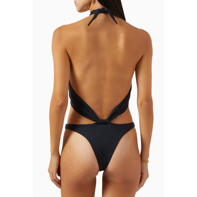 Reina Olga - Showpony Trikini One-piece Swimsuit in Econyl Black