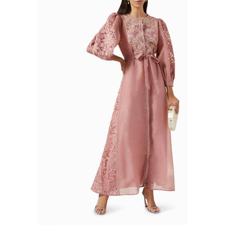 Pankaj & Nidhi - Aureo Embellished Maxi Dress in Organza