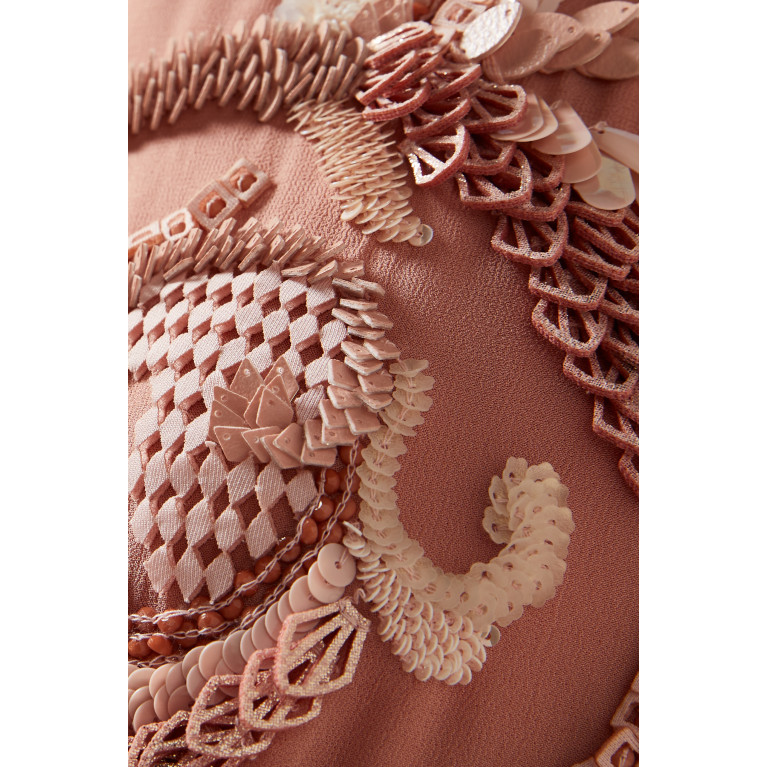 Pankaj & Nidhi - Reniza Embroidered Kaftan in Chiffon Pink