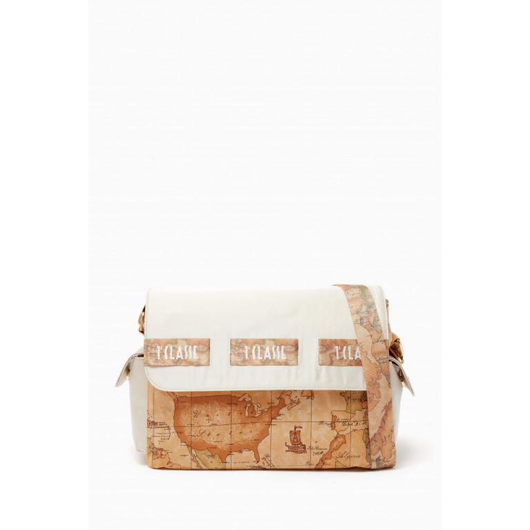 Alviero Martini - World Map Print Changing Bag in Canvas