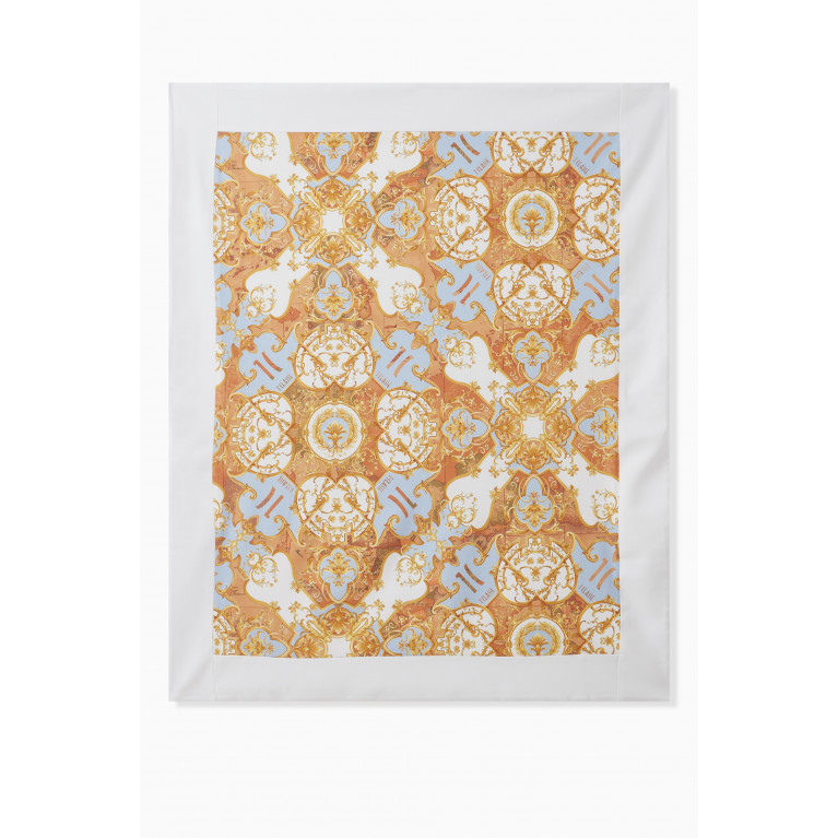 All-over logo Print Blanket in Cotton Orange