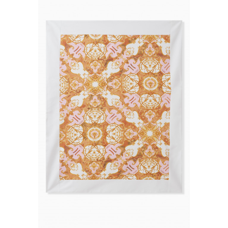 All-over Print Blanket in Cotton Orange