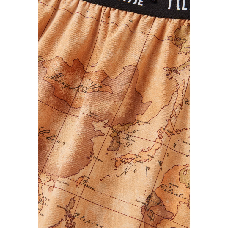 Alviero Martini - Geo Map Skirt in Cotton Stretch