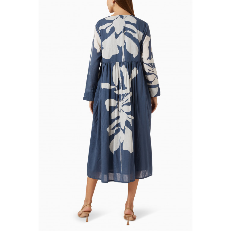 Khara Kapas - Distant Cloud Midi Dress in Cotton